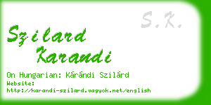 szilard karandi business card
